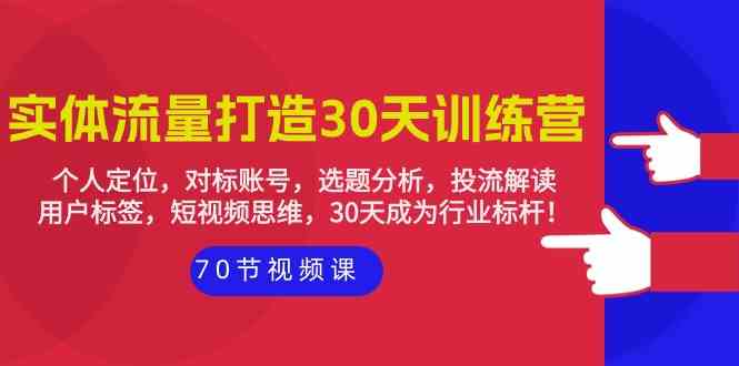 实体流量打造30天训练营：个人定位，对标账号，选题分析，投流解读（70节）-热爱者网创