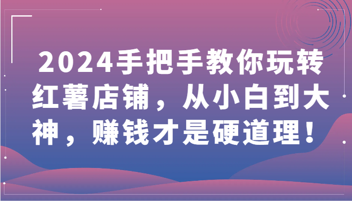 2024手把手教你玩转红薯店铺，从小白到大神，赚钱才是硬道理！-热爱者网创