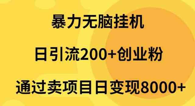 （9788期）暴力无脑挂机日引流200+创业粉通过卖项目日变现2000+-热爱者网创