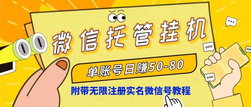 （10217期）微信托管挂机，单号日赚50-80，项目操作简单（附无限注册实名微信号教程）-热爱者网创