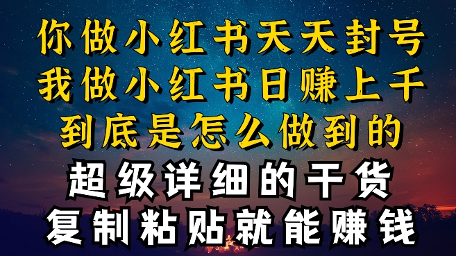 都知道小红书能引流私域变现，可为什么我能一天引流几十人变现上千，但你却频频封号违规被限流-热爱者网创