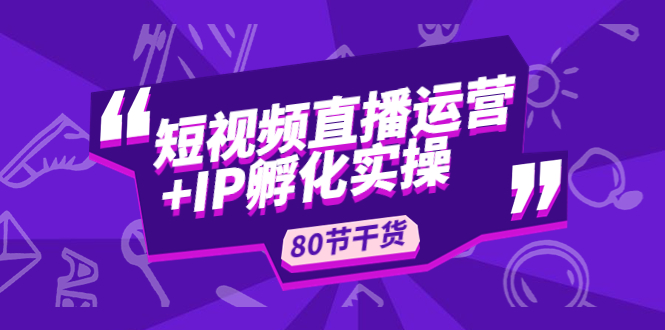 短视频直播运营+IP孵化实战：80节干货实操分享-热爱者网创