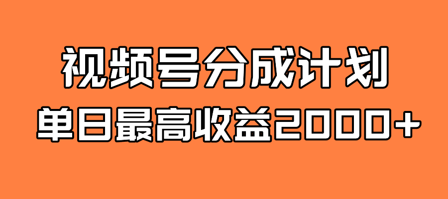 全新蓝海 视频号掘金计划 日入2000+-热爱者网创