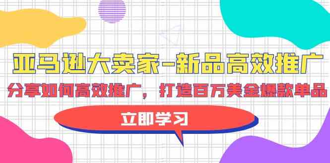 亚马逊大卖家新品高效推广，分享如何高效推广，打造百万美金爆款单品-热爱者网创