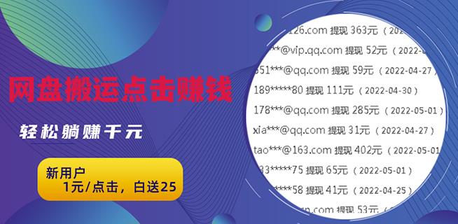 无脑搬运网盘项目，1元1次点击，每天30分钟打造躺赚管道，收益无上限￼-热爱者网创