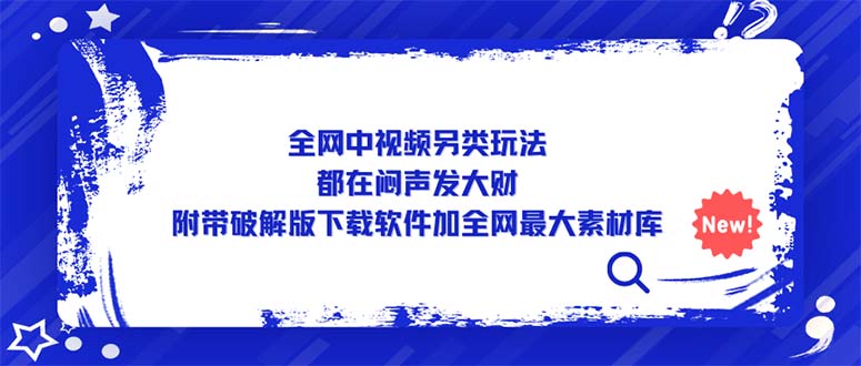 全网中视频另类玩法，都在闷声发大财，附带破解版下载软件加全网最大素材库-热爱者网创