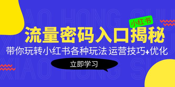 小红书流量密码入口揭秘：带你玩转小红书各种玩法 运营技巧+优化！-热爱者网创