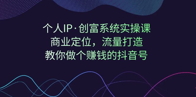 个人IP·创富系统实操课：商业定位，流量打造，教你做个赚钱的抖音号-热爱者网创