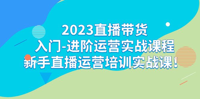 2023直播带货入门-进阶运营实战课程：新手直播运营培训实战课！-热爱者网创