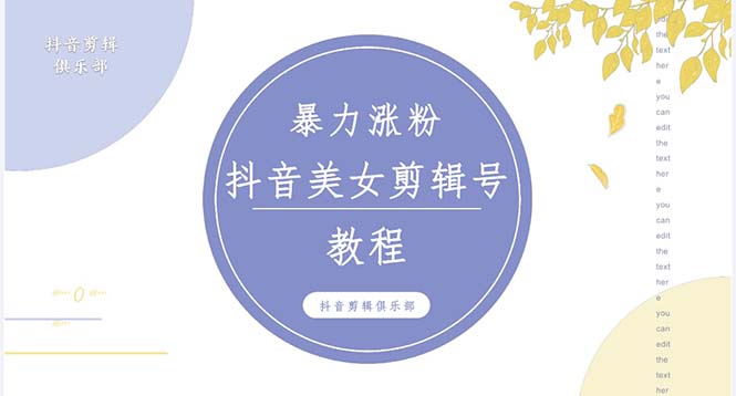 抖音快手暴力涨粉美女混剪视频教程 百分百过原创图片教程 附带违规申诉方法-热爱者网创