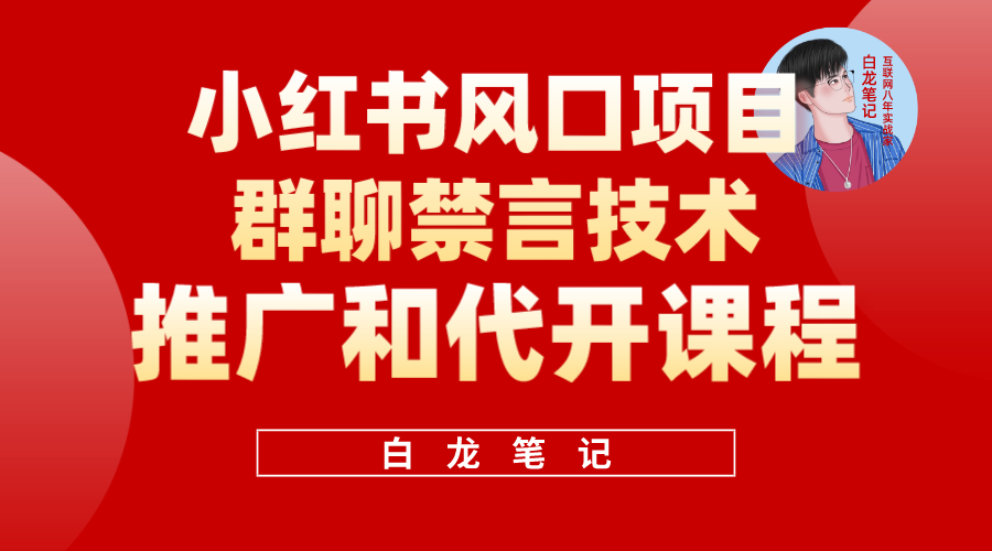 小红书风口项目日入300+，小红书群聊禁言技术代开项目，适合新手操作-热爱者网创