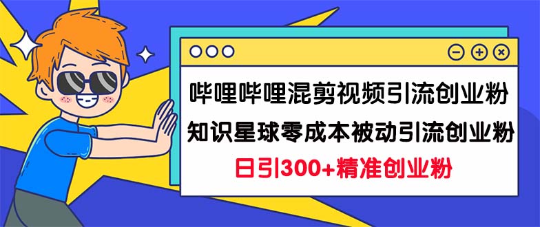 哔哩哔哩混剪视频引流创业粉日引300+知识星球零成本被动引流创业粉一天300+-热爱者网创