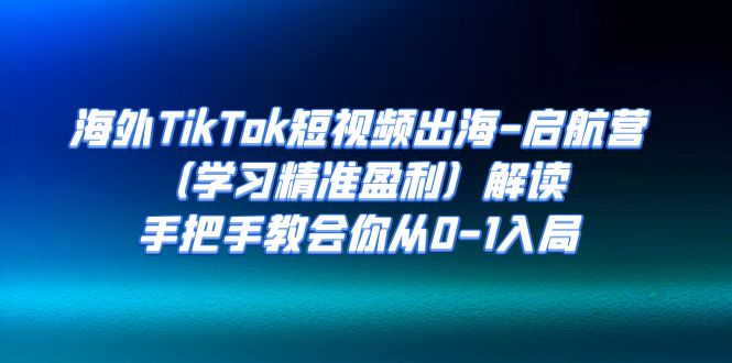 海外TikTok短视频出海-启航营（学习精准盈利）解读，手把手教会你从0-1入局-热爱者网创