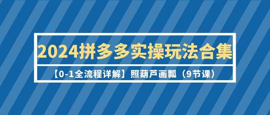 （9559期）2024拼多多实操玩法合集【0-1全流程详解】照葫芦画瓢（9节课）-热爱者网创