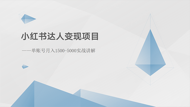 （10720期）小红书达人变现项目：单账号月入1500-3000实战讲解-热爱者网创