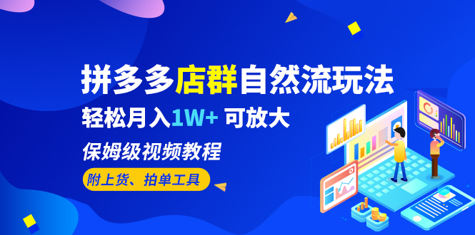 拼多多店群自然流玩法，轻松月入1W+ 保姆级视频教程（附上货、拍单工具）-热爱者网创