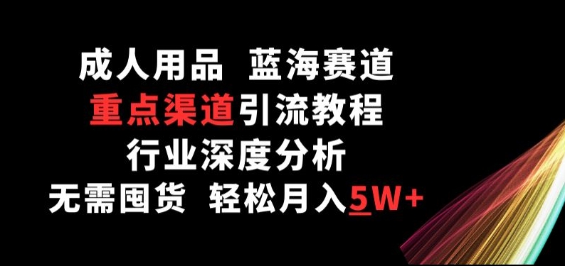 成人用品，蓝海赛道，重点渠道引流教程，行业深度分析，无需囤货，轻松月入5W+-热爱者网创