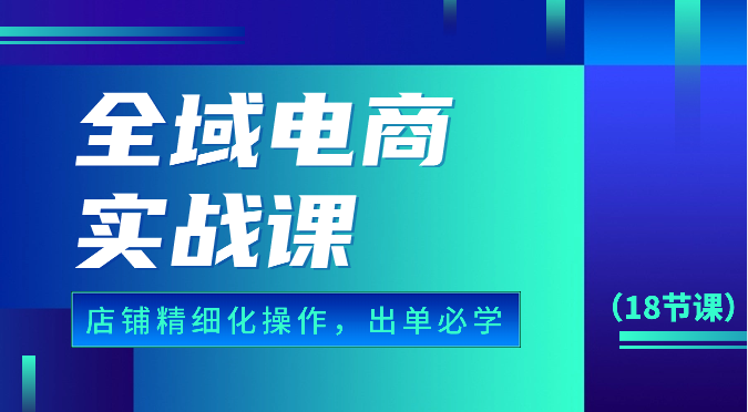 全域电商实战课，个人店铺精细化操作流程，出单必学内容（18节课）-热爱者网创