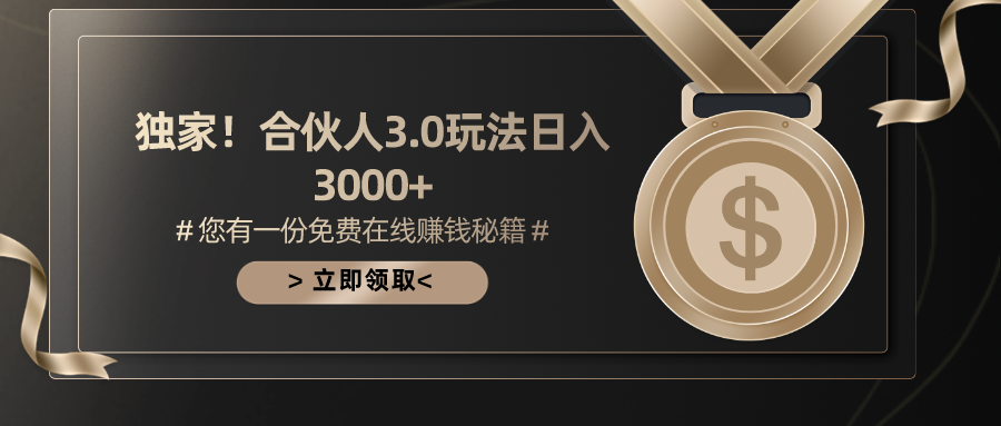 （10727期）游戏合伙人3.0，日入3000+，无限扩大的蓝海项目-热爱者网创