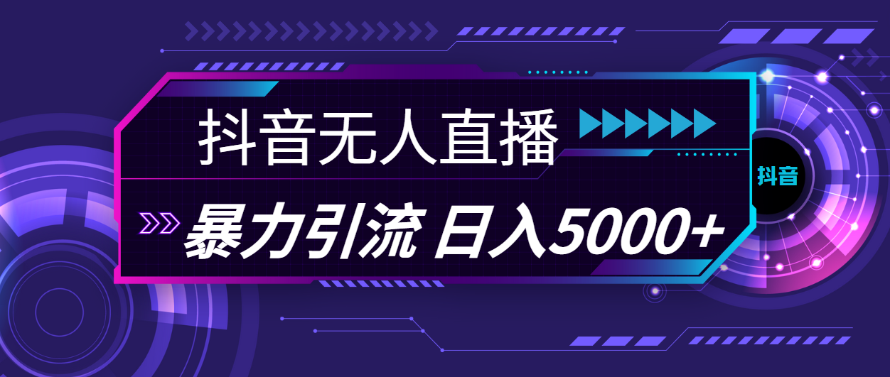 抖音无人直播，暴利引流，日入5000+-热爱者网创