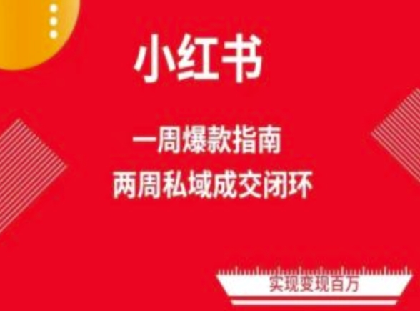 爆款小红书免费流量体系课程(两周变现)，小红书电商教程-热爱者网创