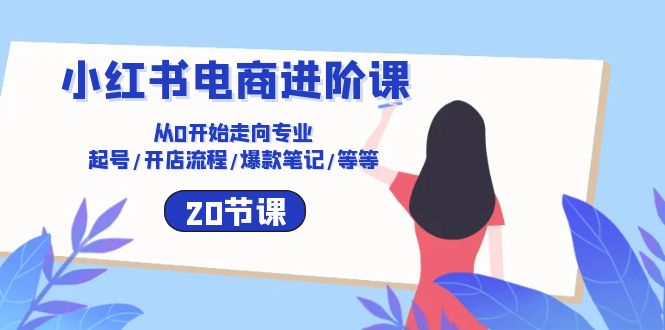 小红书电商进阶课：从0开始走向专业 起号/开店流程/爆款笔记/等等（20节）-热爱者网创