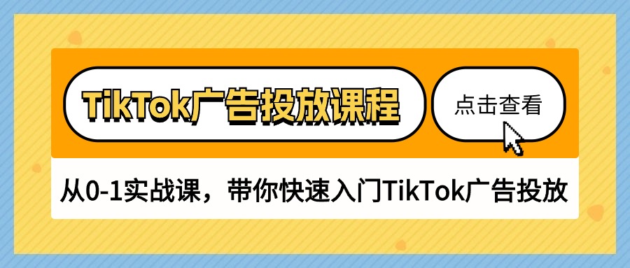 TikTok广告投放课程，从0-1实战课，带你快速入门TikTok广告投放（30节课）-热爱者网创