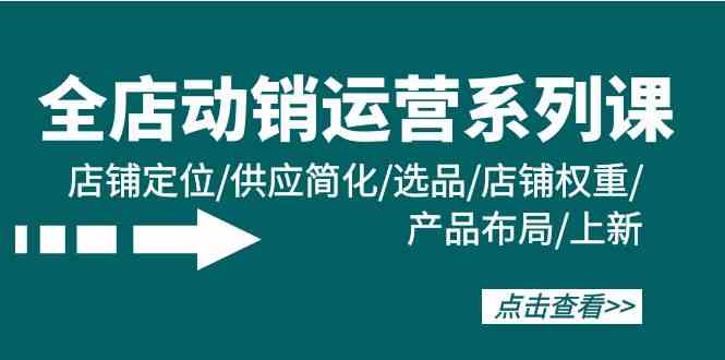 全店动销运营系列课：店铺定位/供应简化/选品/店铺权重/产品布局/上新-热爱者网创