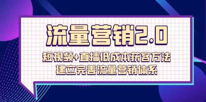 流量营销2.0：短视频+直播低成本获客方法，建立完善流量营销体系（72节）-热爱者网创