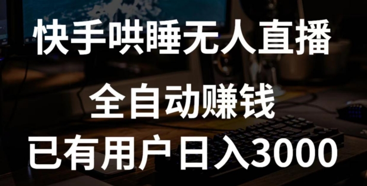 快手哄睡无人直播+独家挂载技术，已有用户日入3000+【赚钱流程+直播素材】-热爱者网创