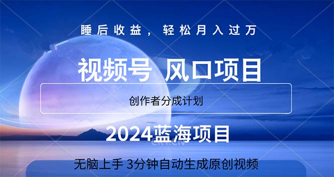 2024蓝海项目，3分钟自动生成视频，月入过万-热爱者网创