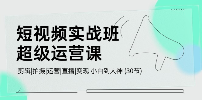 （10836期）短视频实战班-超级运营课，|剪辑|拍摄|运营|直播|变现 小白到大神 (30节)-热爱者网创