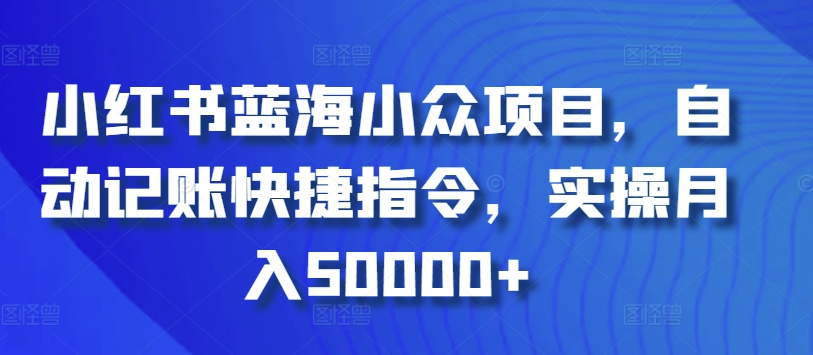 小红书蓝海小众项目，自动记账快捷指令，实操月入50000+-热爱者网创