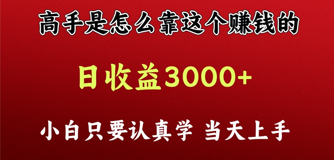 看高手是怎么赚钱的，一天收益至少3000+以上，小白当天上手-热爱者网创