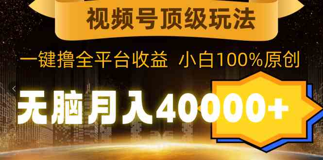 （9281期）视频号顶级玩法，无脑月入40000+，一键撸全平台收益，纯小白也能100%原创-热爱者网创