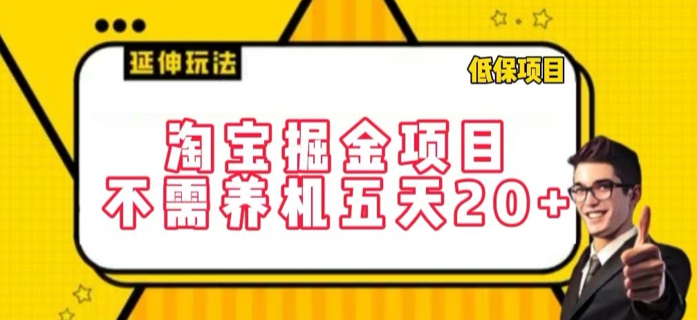 淘宝掘金项目，不需养机，五天20+，每天只需要花三四个小时-热爱者网创