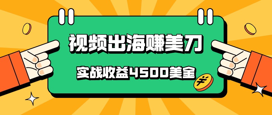 国内爆款视频出海赚美刀，实战收益4500美金，批量无脑搬运，无需经验直接上手-热爱者网创