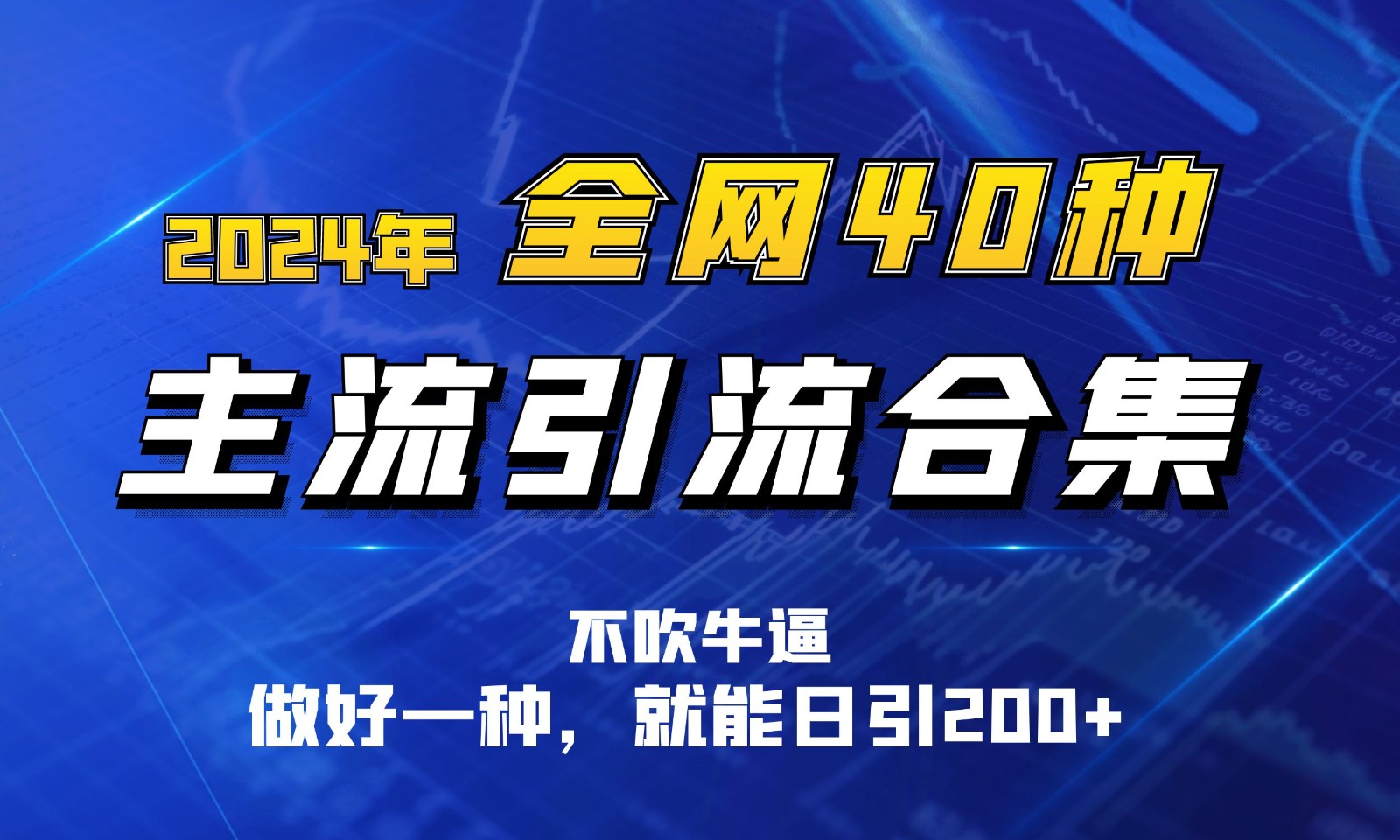 2024年全网40种暴力引流合计，做好一样就能日引100+-热爱者网创