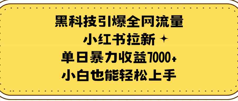 （9679期）黑科技引爆全网流量小红书拉新，单日暴力收益7000+，小白也能轻松上手-热爱者网创