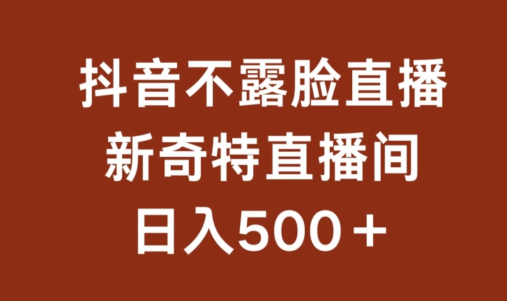 不露脸挂机直播，新奇特直播间，日入500+-热爱者网创