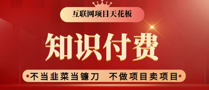 2024互联网项目天花板，新手小白也可以通过知识付费月入10W，实现财富自由-热爱者网创