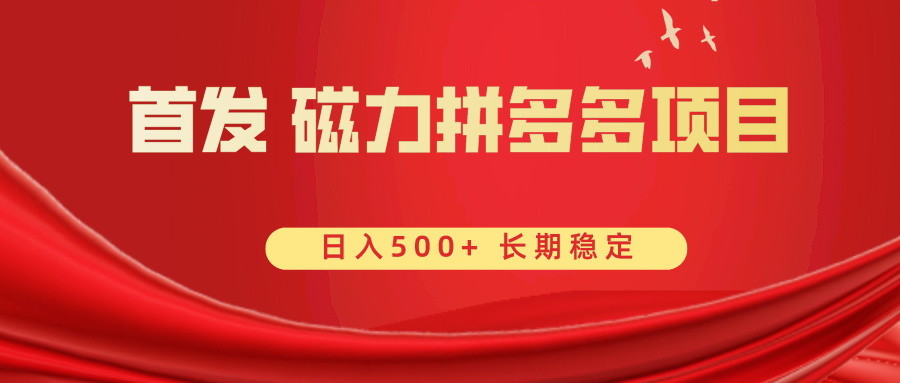 首发 磁力拼多多自撸 日入500+-热爱者网创