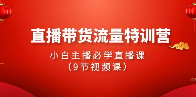 2024直播带货流量特训营，小白主播必学直播课（9节视频课）-热爱者网创