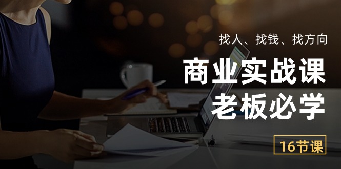 （10710期）商业实战课【老板必学】：找人、找钱、找方向（16节课）-热爱者网创