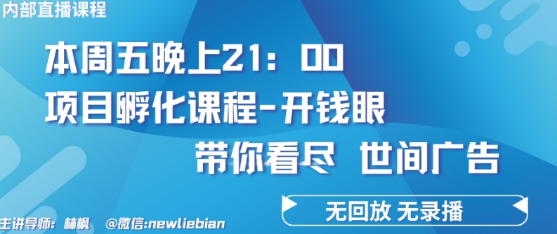 4.26日内部回放课程《项目孵化-开钱眼》赚钱的底层逻辑-热爱者网创