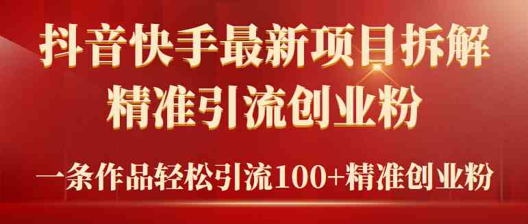 （9447期）2024年抖音快手最新项目拆解视频引流创业粉，一天轻松引流精准创业粉100+-热爱者网创