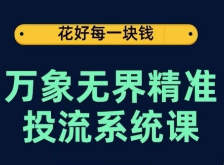 万象无界精准投流系统课，从关键词到推荐，从万象台到达摩盘，从底层原理到实操步骤-热爱者网创