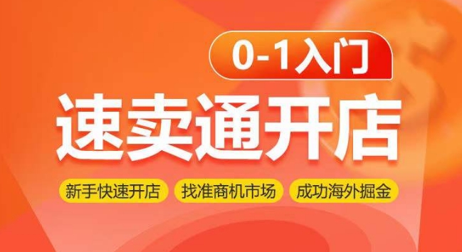 速卖通开店0-1入门，新手快速开店 找准商机市场 成功海外掘金-热爱者网创