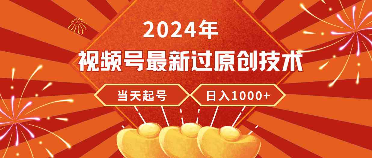 （9565期）2024年视频号最新过原创技术，当天起号，收入稳定，日入1000+-热爱者网创