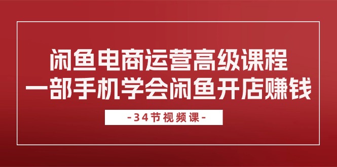 闲鱼电商运营高级课程，一部手机学会闲鱼开店赚钱（34节课）-热爱者网创